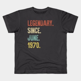 Retro Vintage 50th Birthday Legendary Since June 1970 Kids T-Shirt